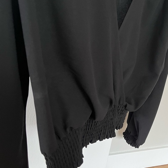 Wilfred Smocked V-Neck Wistful Blouse in Black - Picture 6 of 7